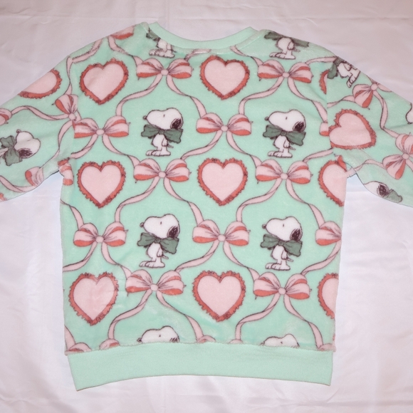 Peanuts Snoopy Green and Pink Bows And Hearts Pajama Set. Medium. NWOT. - Picture 5 of 8
